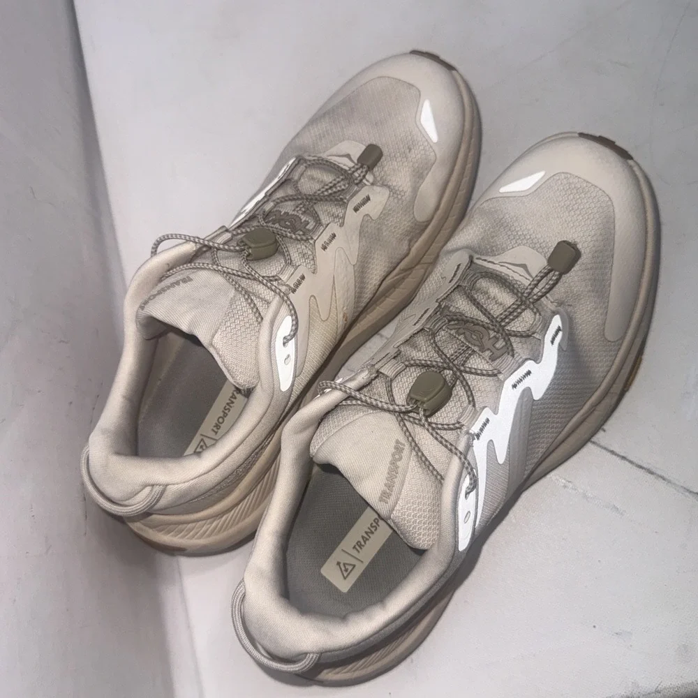 Hoka Transport Eggnog White Athletic Gym Running Walking Hiking Shoes Size 8B